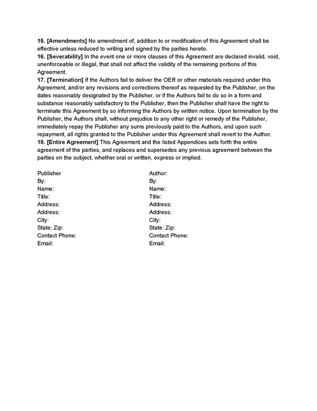 Adaptable Open Educational Resources Publishing Agreement - Page 4